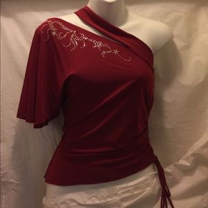 Studded One Shoulder Top